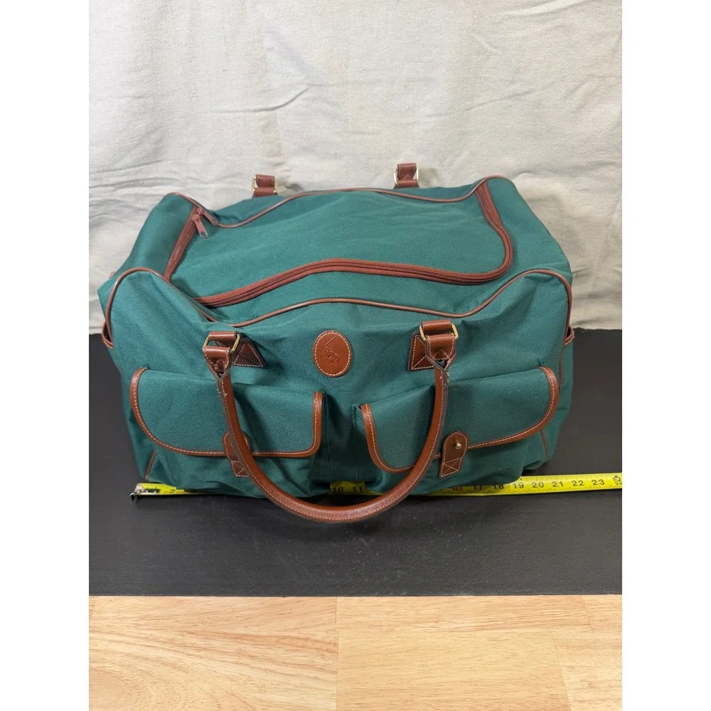 Ralph Lauren Duffle Bag Bundle Green Vintage Canvas Fragrance Travel Messenger
